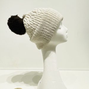Slouchy Style Tuck Stitch Knitted Wide Brim Hat